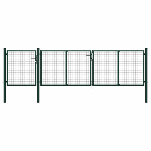 Poartă de grădină din oțel, verde, 400x100 cm - WALTI WALTI