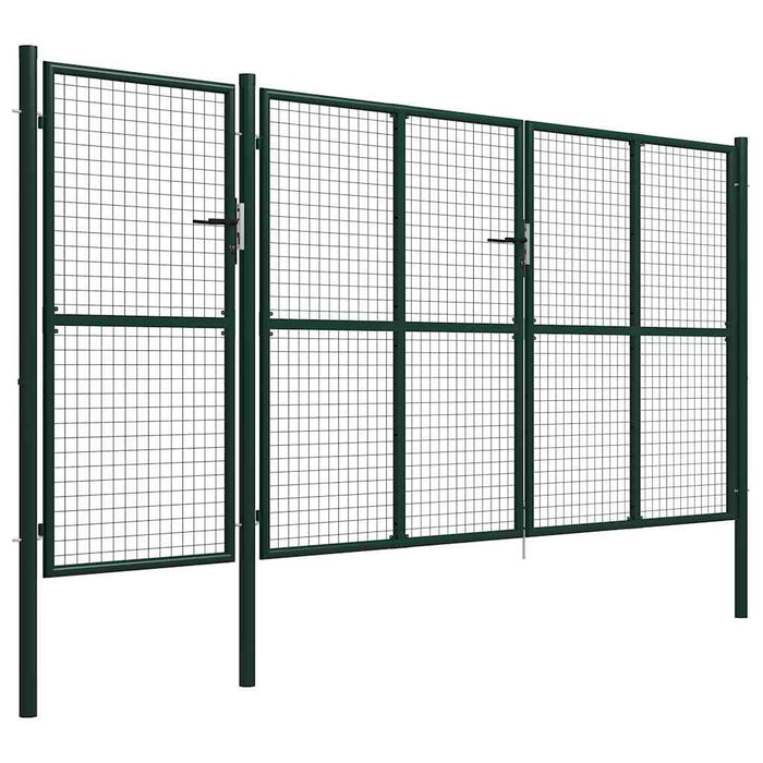 Poartă de grădină din oțel, verde, 400x150 cm WALTI