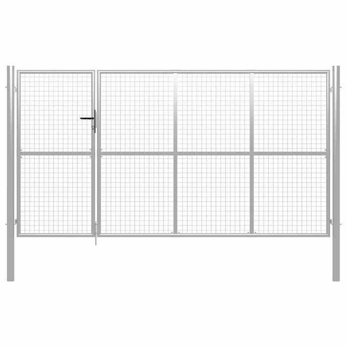 Poartă de grădină din oțel 350x175 cm argintie WALTI