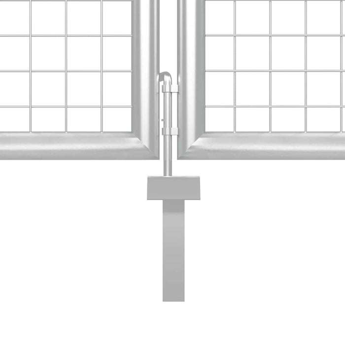 Poartă de grădină din oțel 350x175 cm argintie WALTI