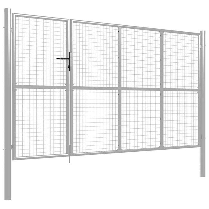 Poartă de grădină din oțel 350x200 cm argintie WALTI