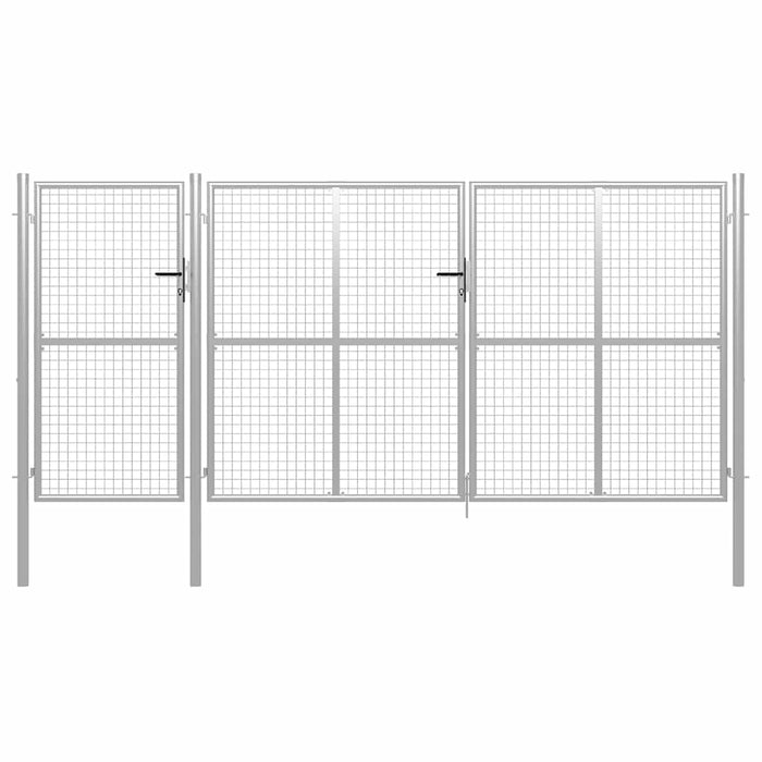 Poartă de grădină din oțel 400x150 cm argintie WALTI
