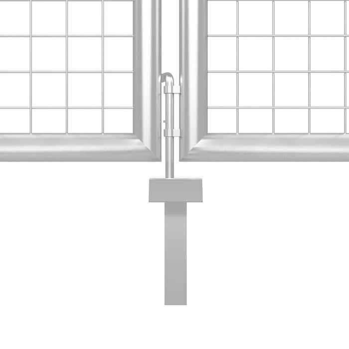 Poartă de grădină din oțel 400x150 cm argintie WALTI
