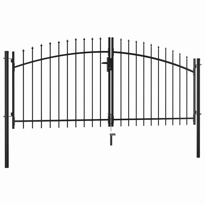 Poartă de gard cu ușă dublă Woerden cu vârf tip suliță 299,5x149,5 cm WALTI