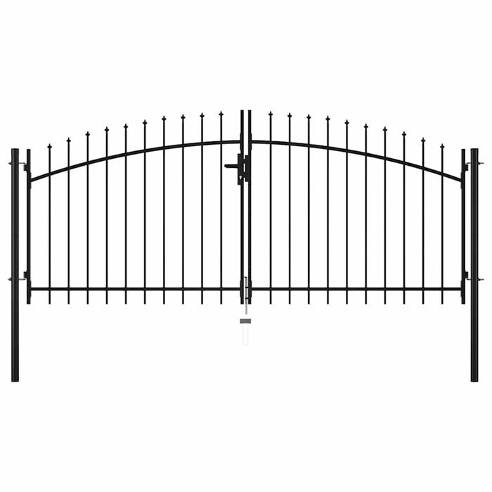 Poartă de gard cu ușă dublă Woerden cu vârf tip suliță 299,5x149,5 cm WALTI