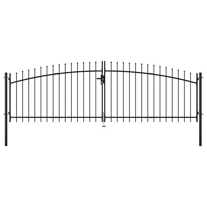 Poartă de gard cu ușă dublă Woerden cu vârf tip suliță 400x149,5 cm WALTI