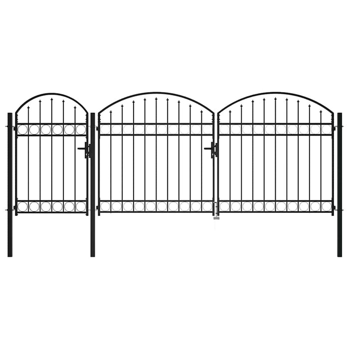 Poartă pentru Gard cu Vârf Arcuit 200 x 400 cm Oțel - WALTI WALTI