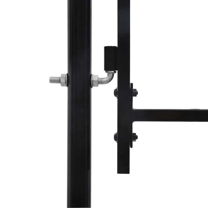 Poartă de gard de grădină cu arcadă, negru, 1,75 x 5 m, oțel WALTI