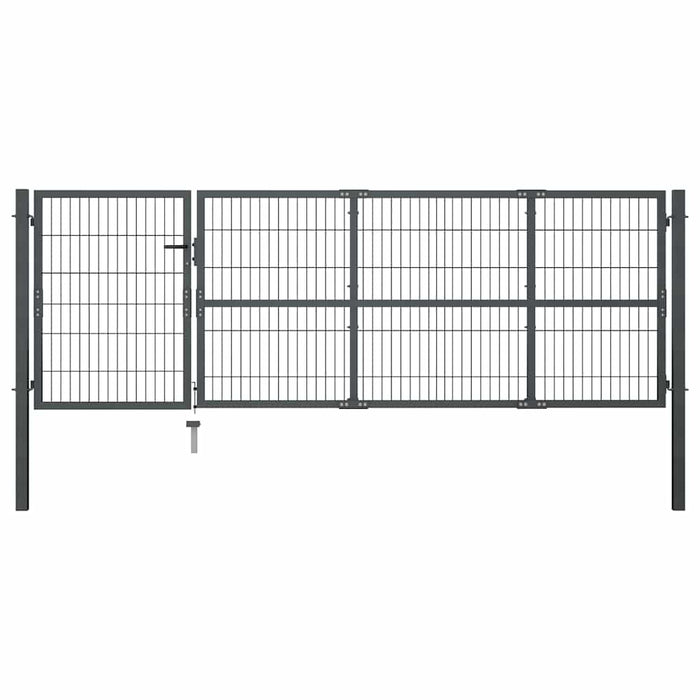 Poartă de grădină cu stâlpi din oțel, antracit, 350x100 cm - WALTI WALTI