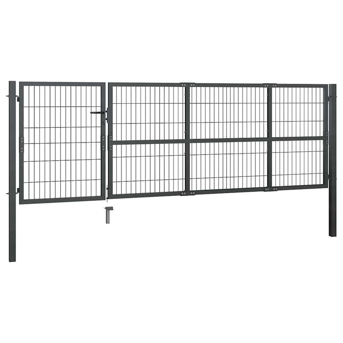 Poartă de grădină cu stâlpi din oțel, antracit, 350x100 cm - WALTI WALTI