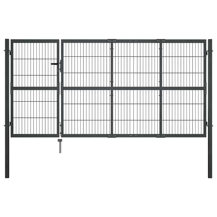 Poartă de grădină cu stâlpi din oțel, antracit, 350x120 cm - WALTI WALTI