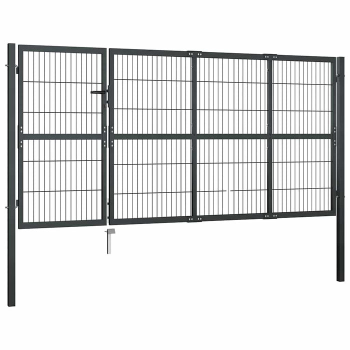 Poartă de grădină cu stâlpi din oțel, antracit, 350x120 cm - WALTI WALTI