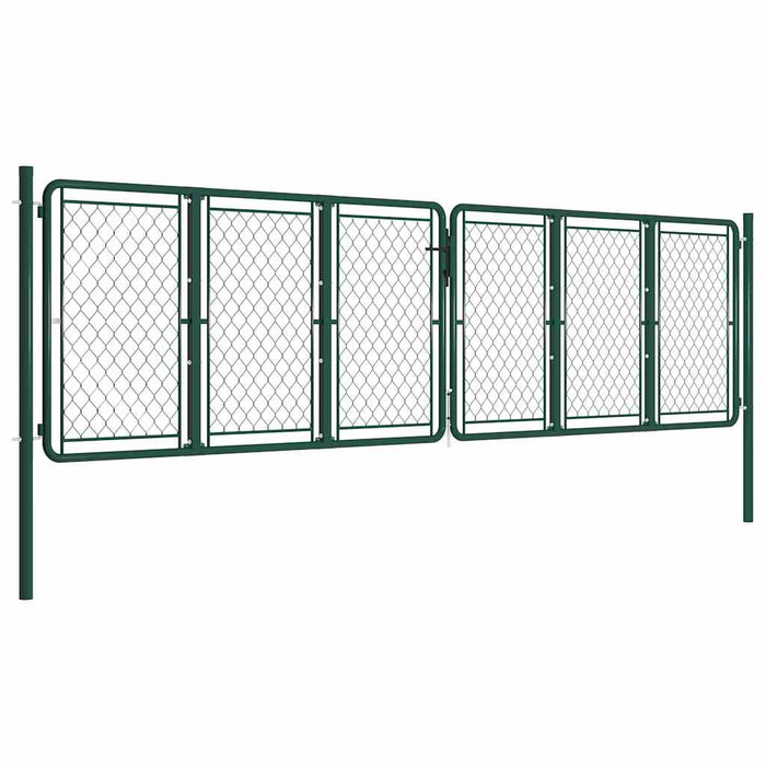 Poartă de grădină din oțel, verde, 400x125 cm - WALTI WALTI