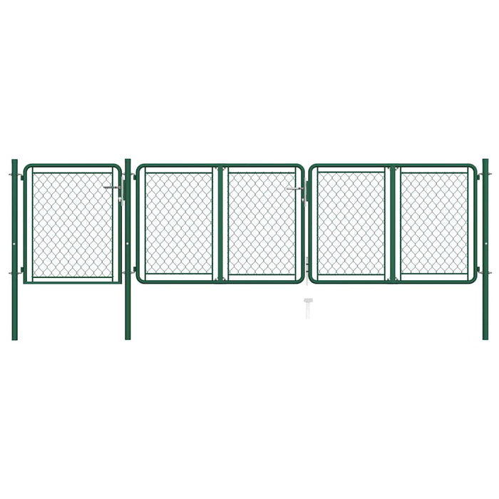 Poartă de grădină din oțel, verde, 400x100 cm WALTI