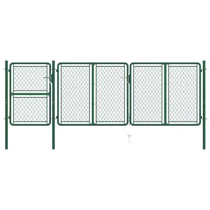 Poartă de grădină din oțel, verde, 400x125 cm WALTI