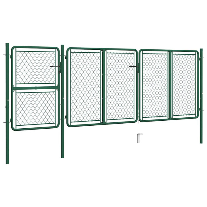 Poartă de grădină din oțel, verde, 400x125 cm WALTI