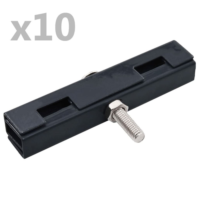 Conector în formă de U grilaj grădină, 10 seturi, antracit - WALTI WALTI