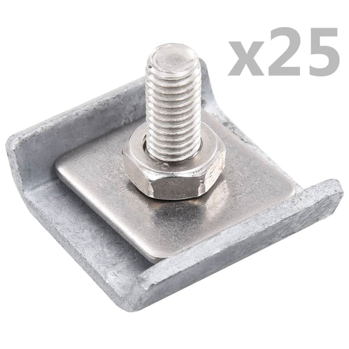 Conector grilaj din plasă, argintiu, 25 seturi - WALTI WALTI