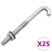 Șurub de fixare tip J cu piuliță și șaibă, M8x120 mm, 25 seturi - WALTI WALTI