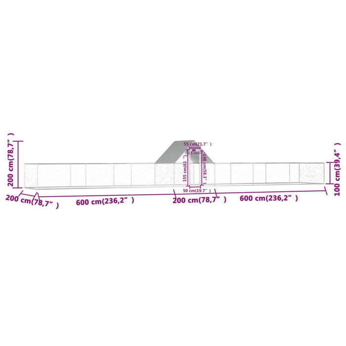 Coteț pentru păsări, 14 x 2 x 2 m, oțel galvanizat - WALTI WALTI