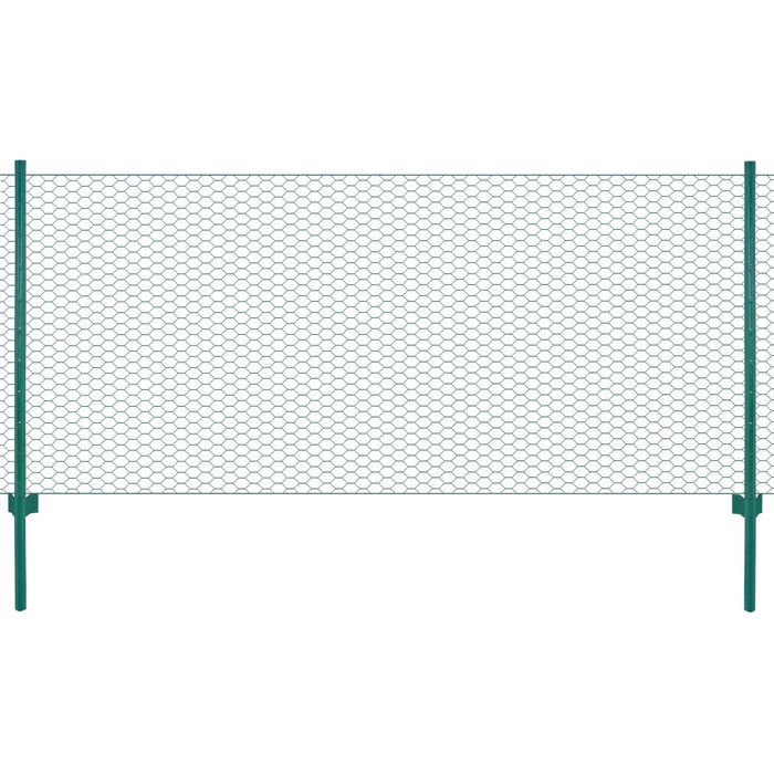 Gard din plasă de sârmă cu stâlpi, verde, 25 x 0,75 m, oțel - WALTI WALTI