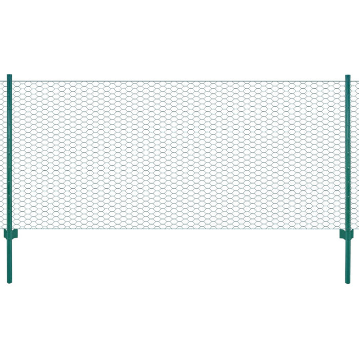 Gard din plasă de sârmă cu stâlpi, verde, 25 x 1 m, oțel - WALTI WALTI