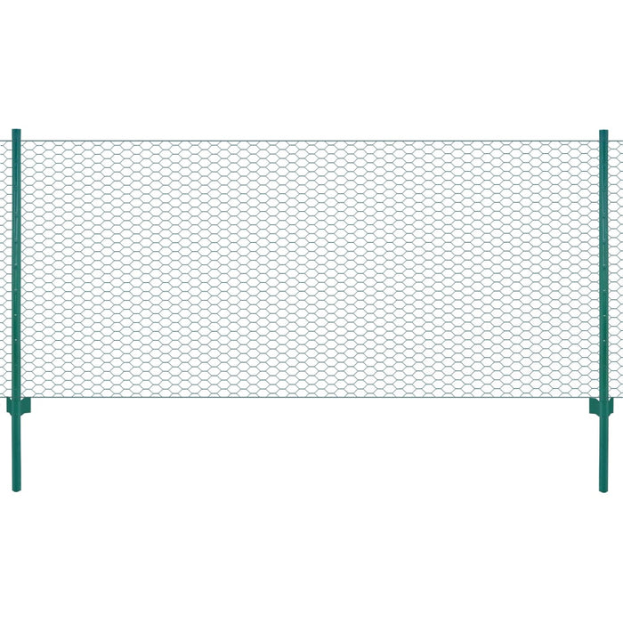 Gard din plasă de sârmă cu stâlpi, verde, 25 x 0,75 m, oțel - WALTI WALTI