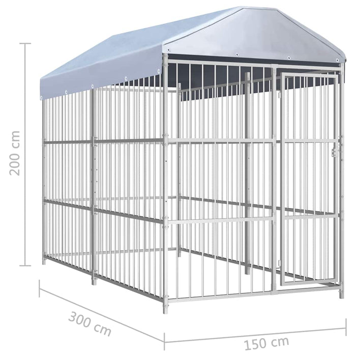 Padoc pentru câini de exterior, cu acoperiș, 300x150x200 cm WALTI
