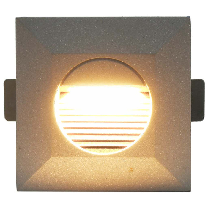 Lămpi de perete LED de exterior, 6 buc., argintiu, 2 W, pătrat - WALTI WALTI