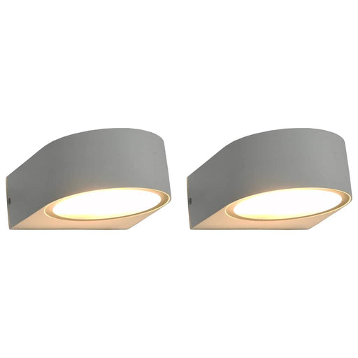 Lampă de perete pentru exterior, 2 buc., alb, 11 W, rotundă - WALTI WALTI