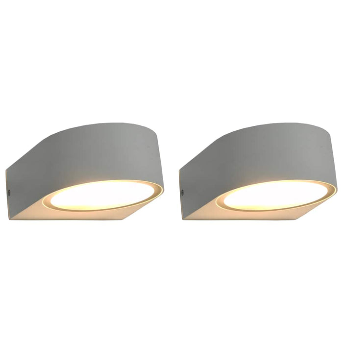 Lampă de perete pentru exterior, 2 buc., alb, 11 W, rotundă - WALTI WALTI