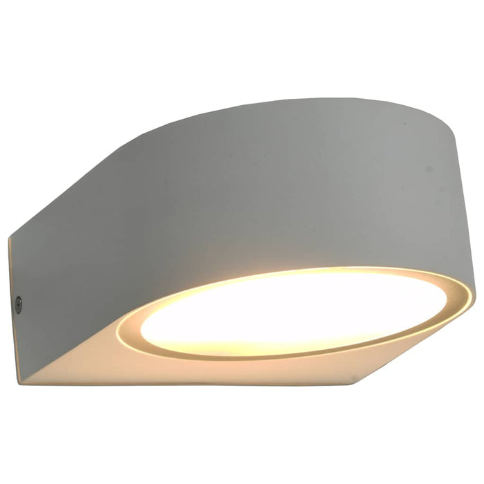 Lampă de perete pentru exterior, 2 buc., alb, 11 W, rotundă - WALTI WALTI