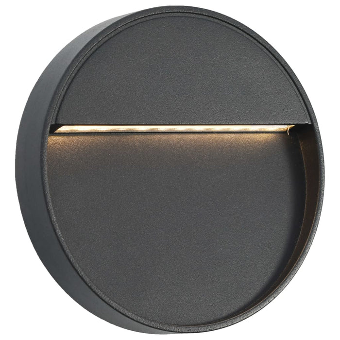 Lămpi de perete LED de exterior, 2 buc., negru, 3 W, rotund - WALTI WALTI