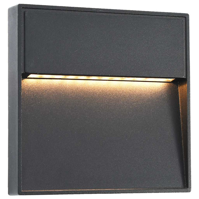 Lămpi de perete LED de exterior, 2 buc., negru, 3 W, pătrat - WALTI WALTI