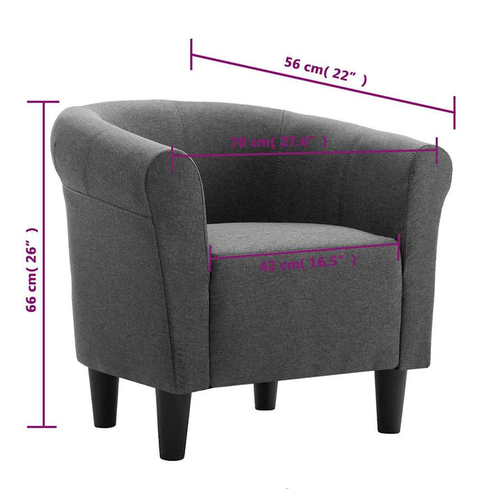 Fotoliu, gri închis, material textil WALTI