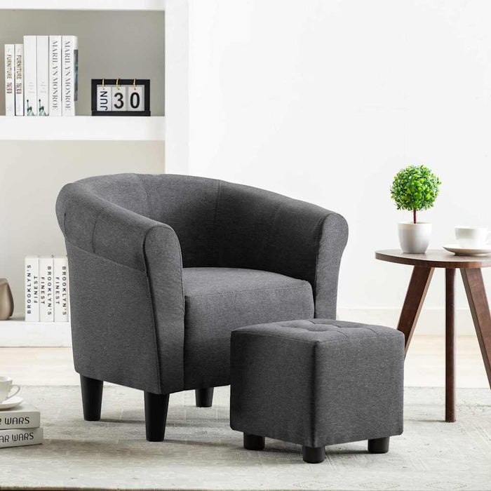 Fotoliu, gri închis, material textil WALTI