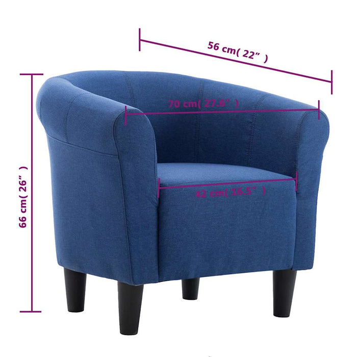 Fotoliu, albastru, material textil WALTI