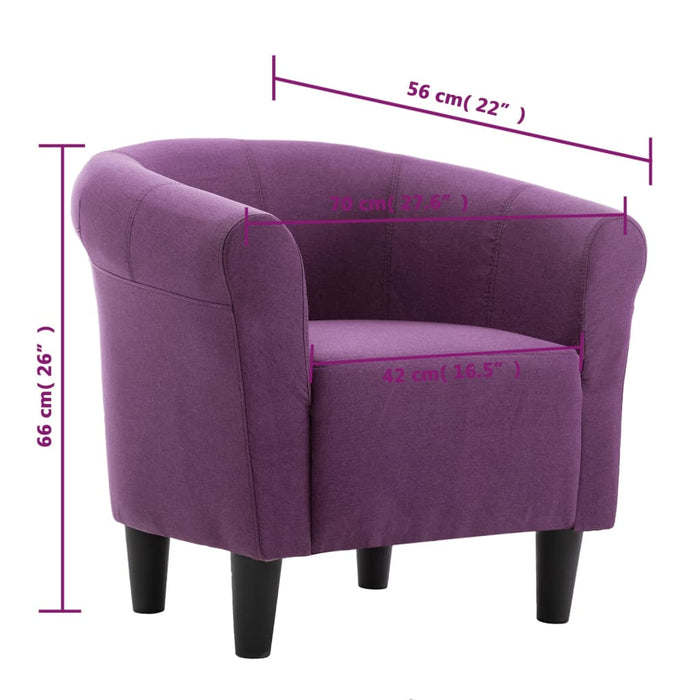 Fotoliu, violet, material textil WALTI