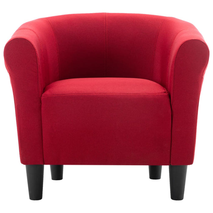 Set fotoliu și taburet, 2 piese, roșu vin, material textil WALTI
