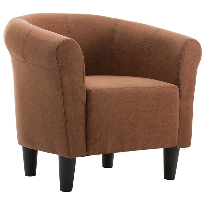 Set cu fotoliu și taburet, 2 piese, maro, material textil WALTI