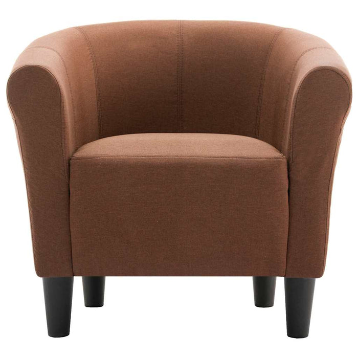 Set cu fotoliu și taburet, 2 piese, maro, material textil WALTI