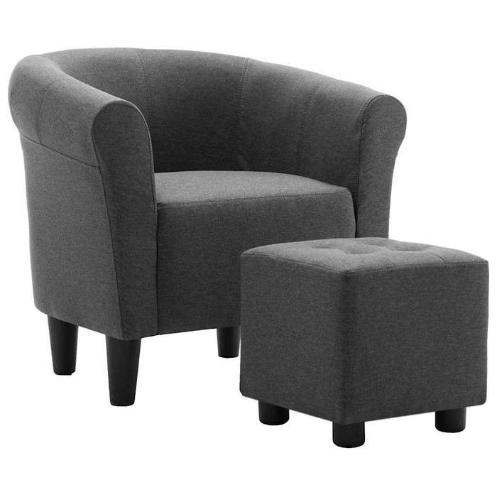 Set fotoliu și taburet, 2 piese, gri închis, material textil WALTI