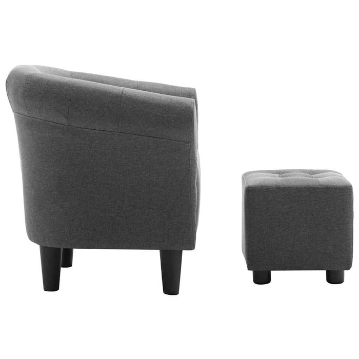 Set fotoliu și taburet, 2 piese, gri închis, material textil WALTI