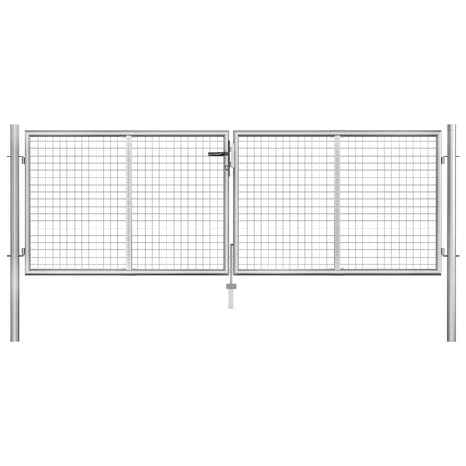 Poartă de grădină, argintiu, 306 x 125 cm, oțel galvanizat - WALTI WALTI