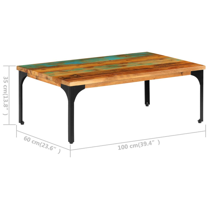 Măsuță de cafea, 100 x 60 x 35 cm, lemn masiv reciclat - WALTI WALTI