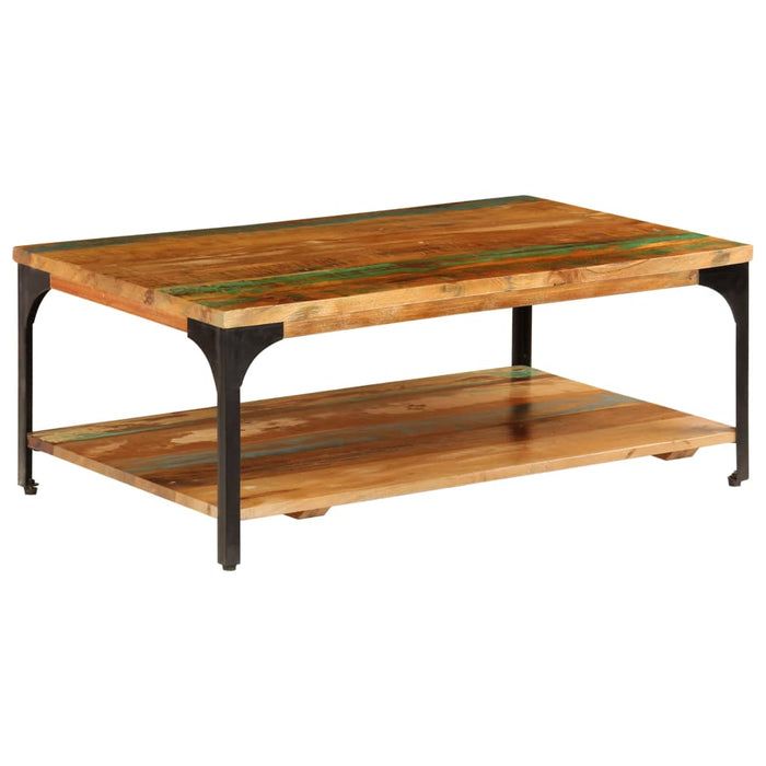 Măsuță de cafea cu raft, 100 x 60 x 35 cm, lemn masiv reciclat - WALTI WALTI