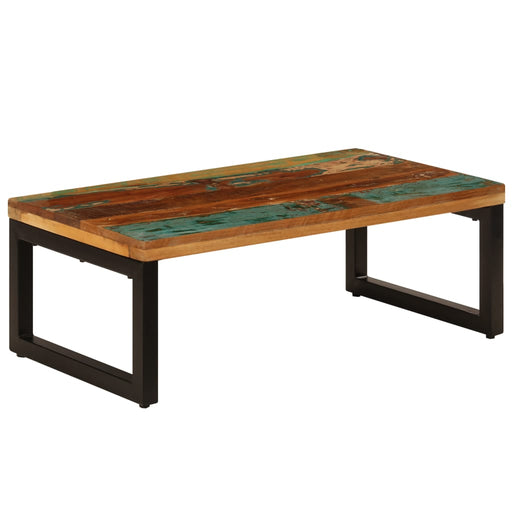 Măsuță de cafea, 100x50x35 cm, lemn masiv reciclat și oțel - WALTI WALTI