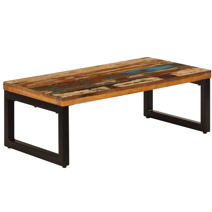 Măsuță de cafea, 100x50x35 cm, lemn masiv reciclat și oțel - WALTI WALTI