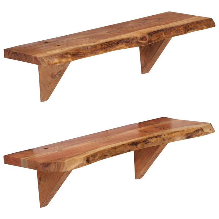 Rafturi de perete, 2 buc., 60x20x18 cm, lemn masiv de acacia WALTI