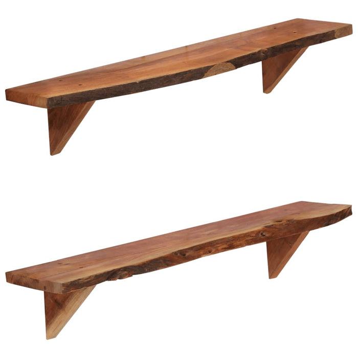 Rafturi de perete, 2 buc., 90x20x18 cm, lemn masiv de acacia WALTI
